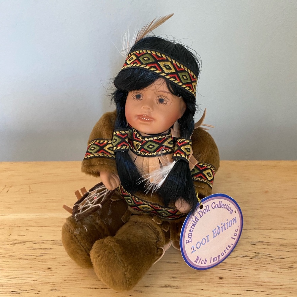 Emerald Doll Collection 2001 Willie # 73281B Native American porcelain doll